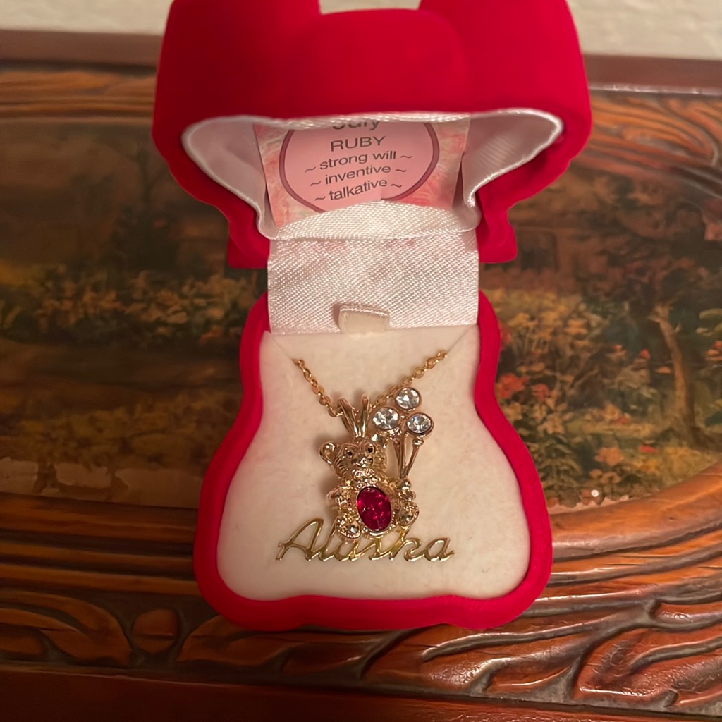 July Birthstone Necklace  Gold
